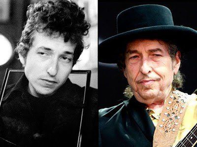 bob dylan-roqueiros-famosos-antes-e-depois-rock-na-veia