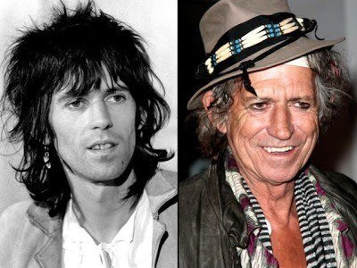 keith richards-rolling-stones-roqueiros-famosos-antes-e-depois-rock-na-veia