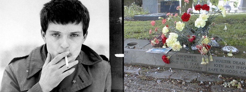 túmulos de famosos do rock túmulo de Ian Curtis Rock na Veia